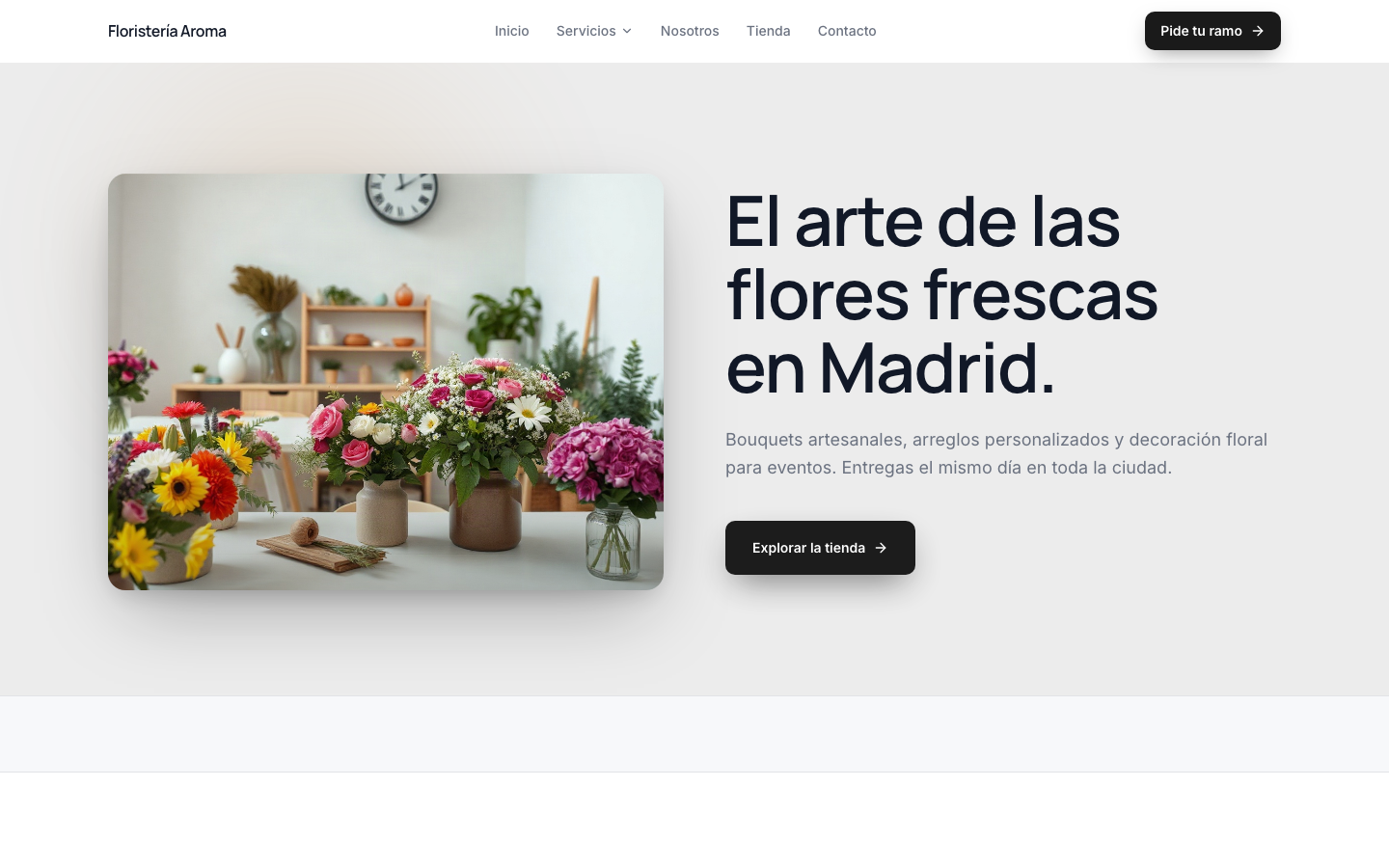 Floristería Aroma — built with webceke
