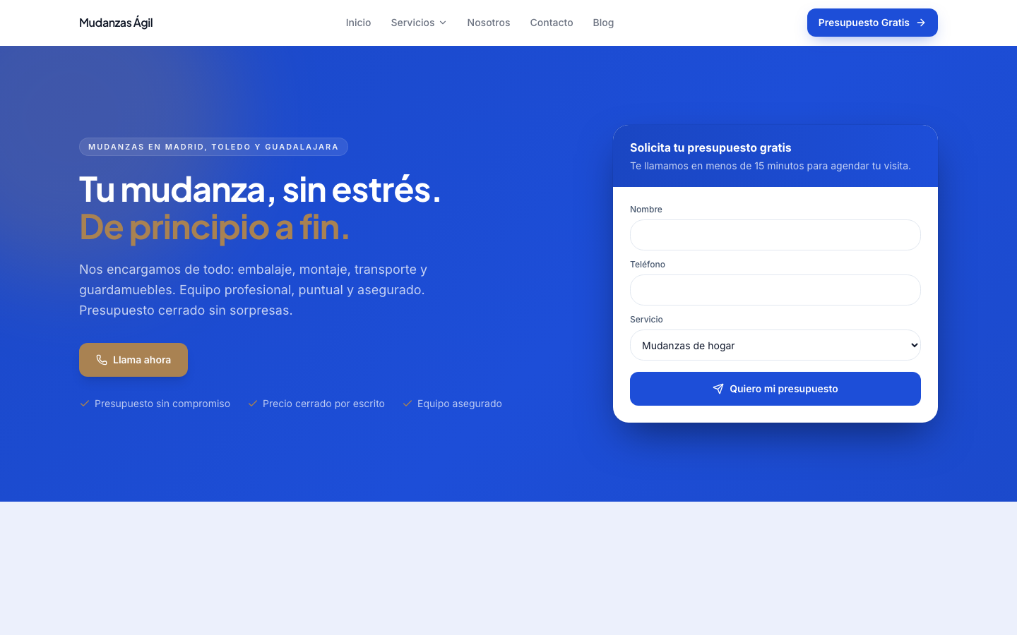 Mudanzas Ágil — built with webceke