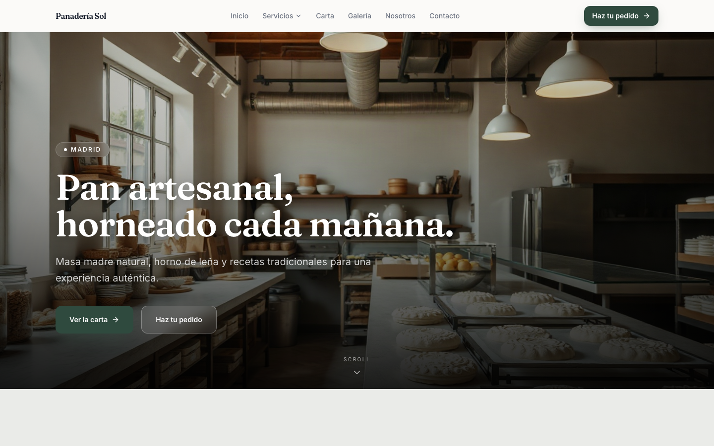 Panadería Sol — built with webceke